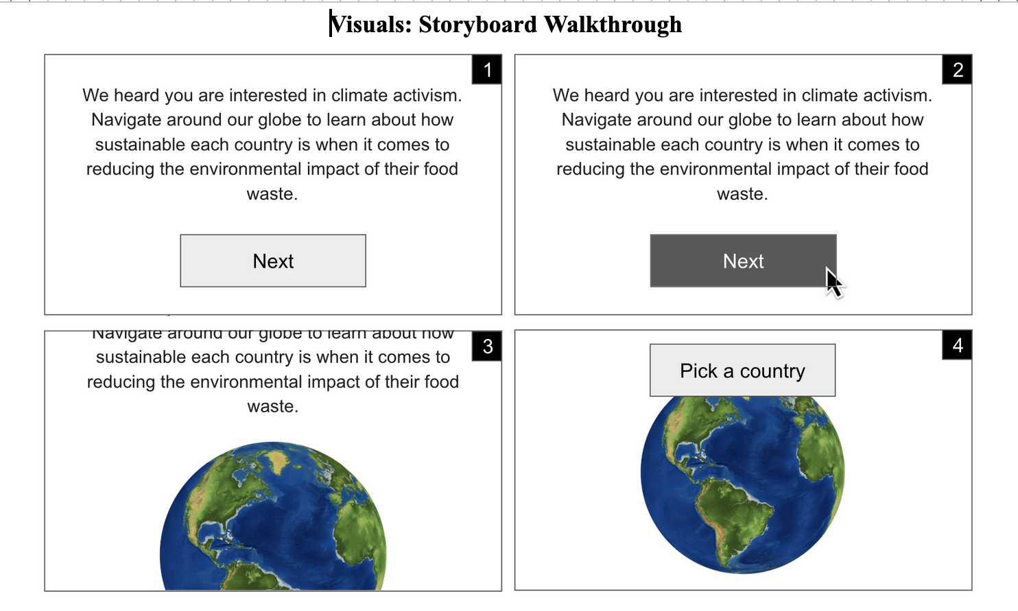 Storyboard frames 1–4